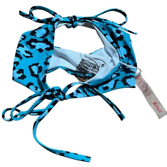 Brand New Romwe Blue Cheetah Print Bikini Set Swim Top and Bottom Size L - Picture 4 of 7